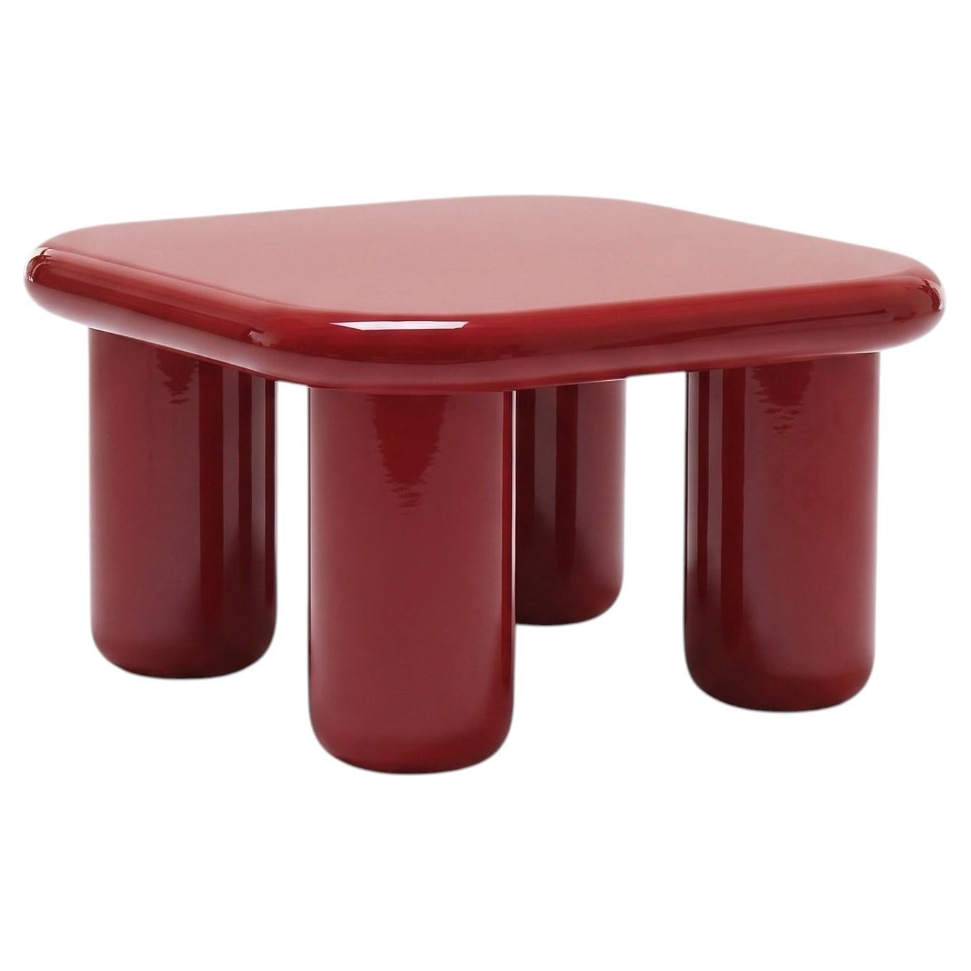 Mogg Bilbao Coffee Table 85x85cm 33.5x33.5in Glossy Signal red - Dainelli Studio For Sale