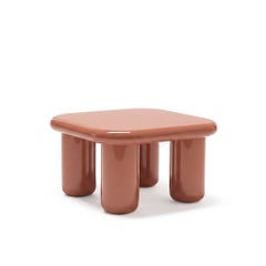 Mogg Bilbao Coffee Table 85x85cm 33.5x33.5 in Glossy Beige Red - Dainelli Studio