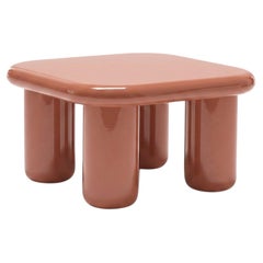 Mogg Bilbao Coffee Table 85x85cm 33.5x33.5 in Glossy Beige Red - Dainelli Studio