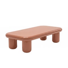 Mogg Bilbao Coffee Table 150x70cm 59.1x27.6in Glossy Beige Red - Dainelli Studio