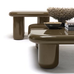 Mogg Bilbao Coffee Table 150x70cm 59.1x27.6in Glossy Khaki grey Dainelli Studio