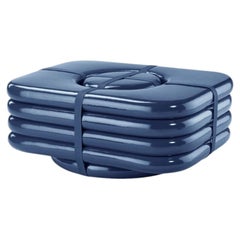 Luxury Side Table and Pouf Objects of Common Interest for Meritalia Bundle Blue