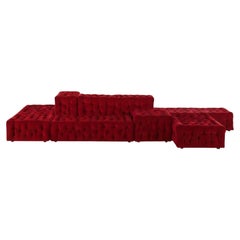 Luxury La Michetta Modular Sofa by Gaetano Pesce for Meritalia - Velvet Red