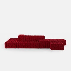 Luxury La Michetta Modular Sofa by Gaetano Pesce for Meritalia - Velvet Red