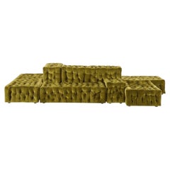 Luxury La Michetta Modular Sofa by Gaetano Pesce for Meritalia Velvet Sage Green