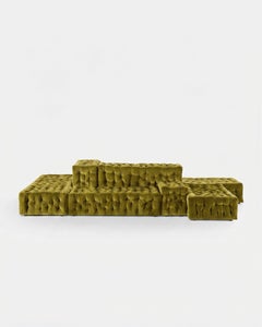 Luxury La Michetta Modular Sofa by Gaetano Pesce for Meritalia Velvet Sage Green