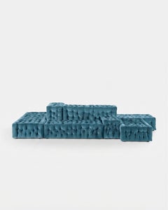 Luxuriöses modulares Sofa „La Michetta“ von Gaetano Pesce für Meritalia – Velvet Steel