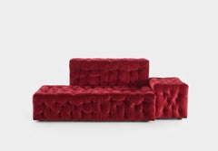 Gaetano Pesce for Meritalia "La Michetta" Luxury Modular Sofa in Red Velvet