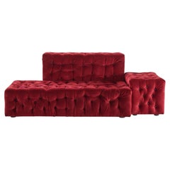 Gaetano Pesce for Meritalia "La Michetta" Luxury Modular Sofa in Red Velvet