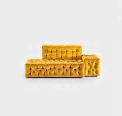 Gaetano Pesce for Meritalia "La Michetta" Luxury Modular Sofa in Yellow Velvet