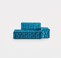 Gaetano Pesce for Meritalia "La Michetta" Luxury Modular Sofa in Cyan Velvet