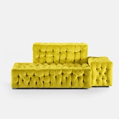 Gaetano Pesce per Meritalia: divano modulare di lusso “La Michetta” in velluto color lime