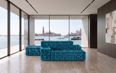 Italian La Michetta Modular Sofa by Gaetano Pesce for Meritalia - Velvet Cyan