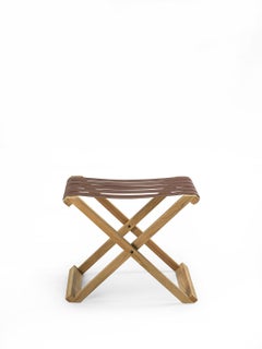 Riva 1920 'Facchino' Solid Oak and Leather Luggage Rack by Authentic Design
