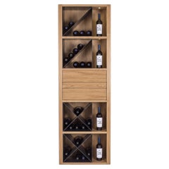 Riva 1920 CRU Oak Wood Wine Cellar Storage Cabinet with Iron Grid & LED