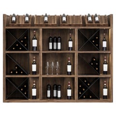 Riva 1920 CRU LOW Solid Clear Walnut Low Wine Cabinet with Iron Separators