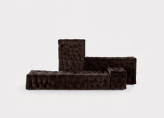 Luxuriöses modulares Sofa „La Michetta“ von Gaetano Pesce für Meritalia – Samt, braun