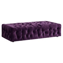 Capitonnè Ottoman La Michetta Pouf by Gaetano Pesce for Meritalia Velvet Purple