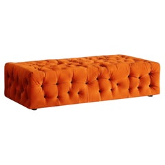 Capitonnè Ottoman La Michetta Pouf by Gaetano Pesce for Meritalia Velvet Orange