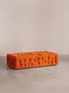 Capitonnè Ottoman La Michetta Pouf by Gaetano Pesce for Meritalia Velvet Orange