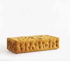 Capitonnè Ottoman La Michetta Pouf by Gaetano Pesce for Meritalia Velvet Yellow