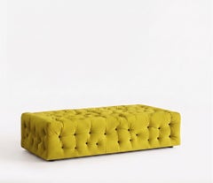 Capitonnè Ottoman La Michetta Pouf by Gaetano Pesce for Meritalia - Velvet Lime