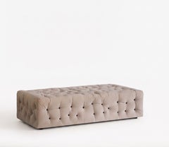 Capitonnè Ottoman La Michetta Pouf by Gaetano Pesce for Meritalia VelvetHazelnut