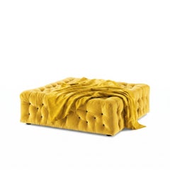 Square Capitonnè Ottoman La Michetta Pouf by Gaetano Pesce for Meritalia Velvet