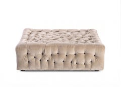 Square Capitonnè Ottoman La Michetta Pouf by Gaetano Pesce for Meritalia Velvet