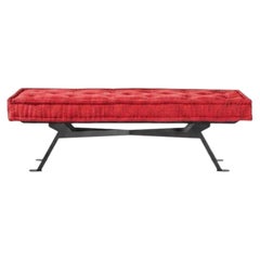 Achille Castiglioni for Meritalia "Fix" Rectangular Bench Seat in Red Cotton