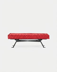 Achille Castiglioni for Meritalia "Fix" Rectangular Bench Seat in Red Cotton