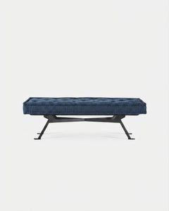 Achille Castiglioni for Meritalia "Fix" Rectangular Bench Seat in Blue Cotton