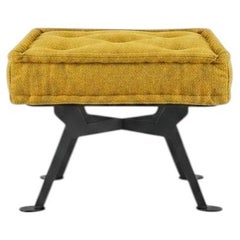 Achille Castiglioni for Meritalia "Fix" Square Bench in Yellow Cotton Adele
