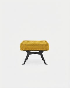 Achille Castiglioni for Meritalia "Fix" Square Bench in Yellow Cotton Adele