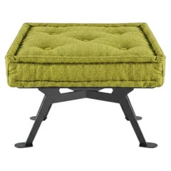 Achille Castiglioni for Meritalia "Fix" Square Bench in Green Cotton Adele