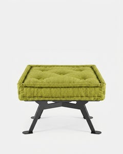 Achille Castiglioni for Meritalia "Fix" Square Bench in Green Cotton Adele