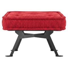 Achille Castiglioni for Meritalia "Fix" Square Bench in Red Cotton Adele