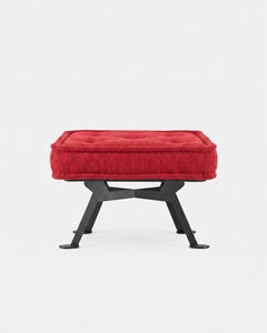 Achille Castiglioni for Meritalia "Fix" Square Bench in Red Cotton Adele
