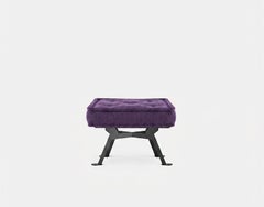 Achille Castiglioni for Meritalia "Fix" Square Bench in Purple Cotton Adele