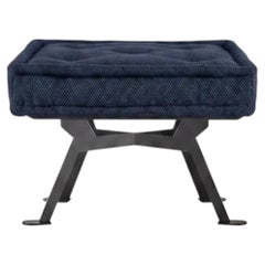 Achille Castiglioni for Meritalia "Fix" Square Bench in Blue Cotton Adele