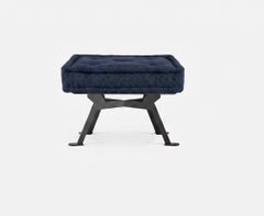 Achille Castiglioni for Meritalia "Fix" Square Bench in Blue Cotton Adele