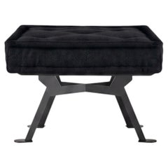 Achille Castiglioni for Meritalia "Fix" Square Bench in Black Cotton Adele