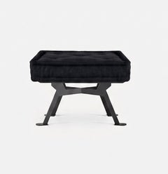 Achille Castiglioni for Meritalia "Fix" Square Bench in Black Cotton Adele