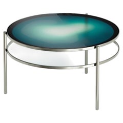 Cristián Mohaded for Meritalia Eyes 80 Blue Glass and Metal Coffee Table