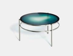 Cristián Mohaded for Meritalia Eyes 80 Blue Glass and Metal Coffee Table