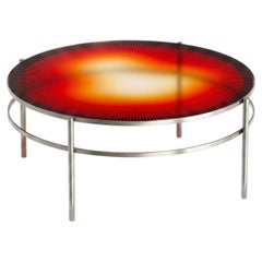 Cristián Mohaded for Meritalia Eyes 60 Orange Glass and Metal Coffee Table