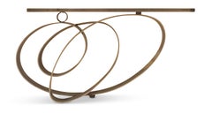 Sante Cantori for Cantori Rodin Champagne Silver Leaf and Mirror Console Table
