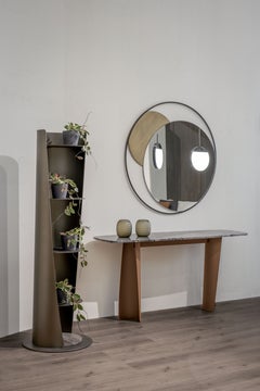 Maurizio Manzoni pour Cantori Ulisse Cognac et la console en marbre gris Orobico