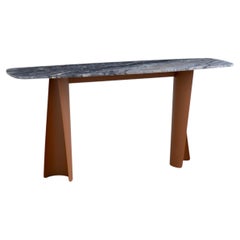 Maurizio Manzoni pour Cantori Ulisse Cognac et la console en marbre gris Orobico