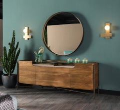 Maurizio Manzoni pour Cantori Shanghai : buffet « Canaletto » en noyer et bronze